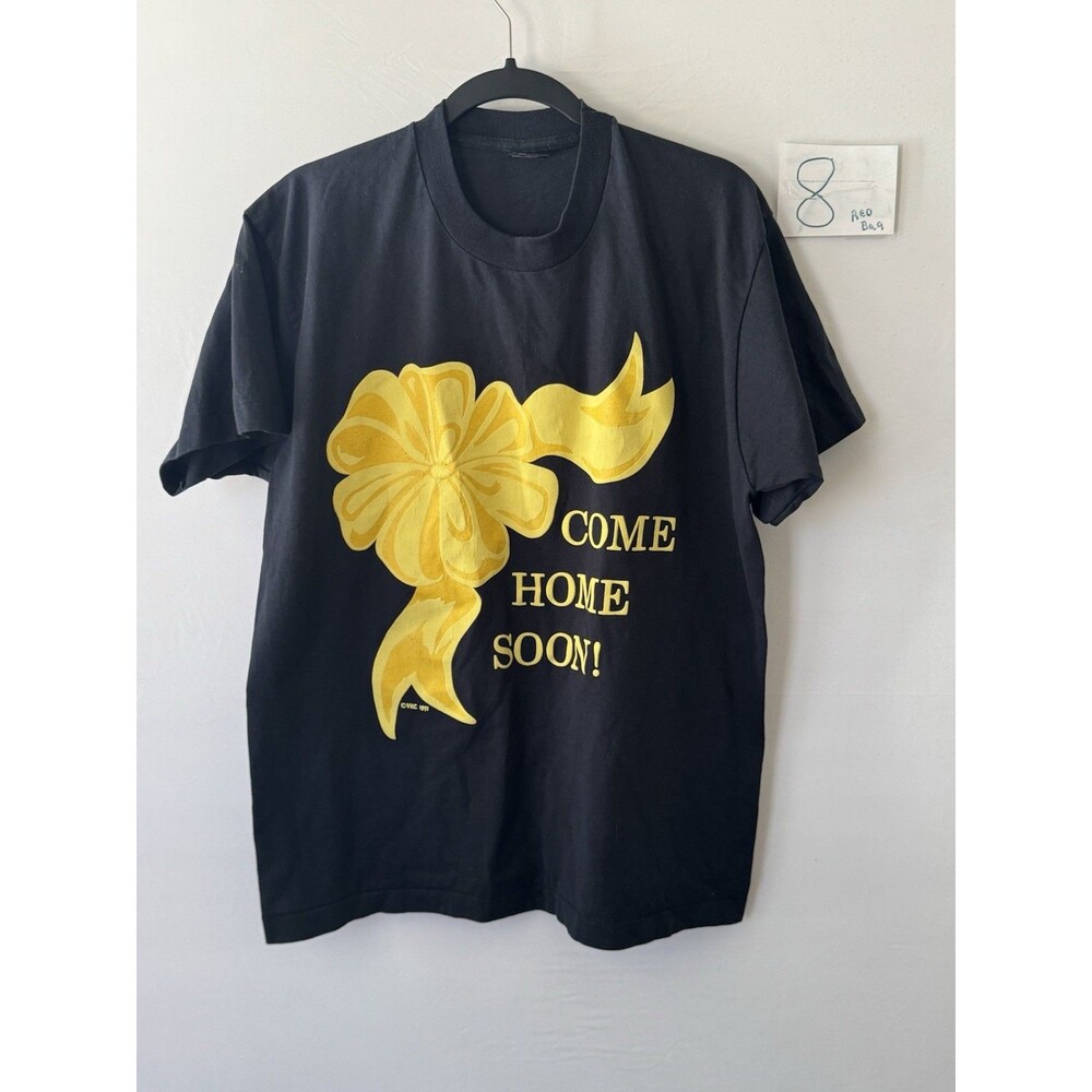 Vintage 1991 Come Home Soon Yellow Ribbon T Shirt XL Screen Stars USA Gulf War